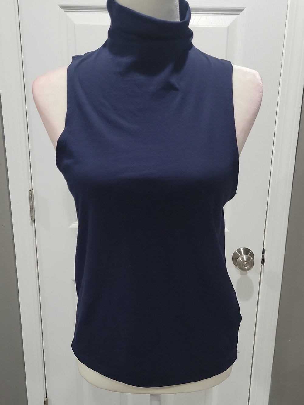 J. Crew Navy Sleeveless Turtleneck Tank